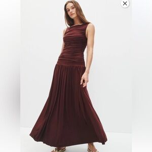 Summer Away Patmos Dress Brown Sz M